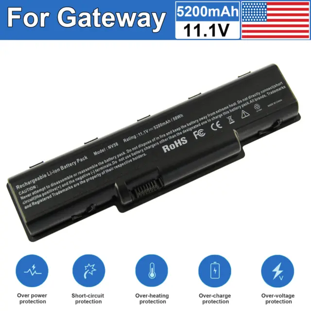 5200mAh Battery for Gateway NV52 Acer AS09A31 AS09A61 AS09A51 AS09A41 AS09A71 US