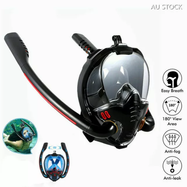 Snorkel Goggles Full Face Diving Mask Snorkel Swim 180° View Anti Fog Snorkeling 3