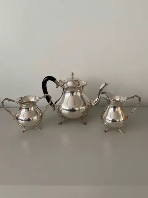 LOVELY HALLMARKED SILVER 3 PIECE TEASET 1219.3g Not Scrap