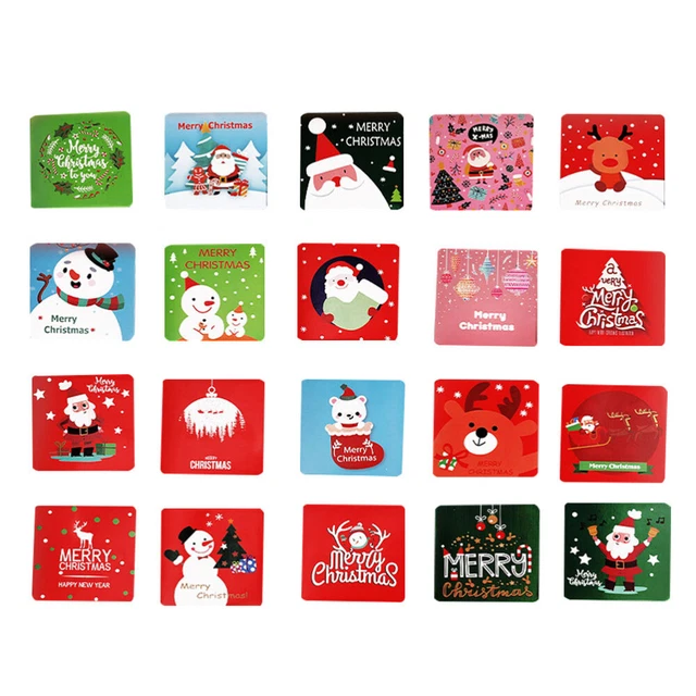 Lot De 48 Cartes De Noël Avec Enveloppes – 7x7 Cm, Motifs Uniques, Vierges, Idéales Pour Messages Personnels
