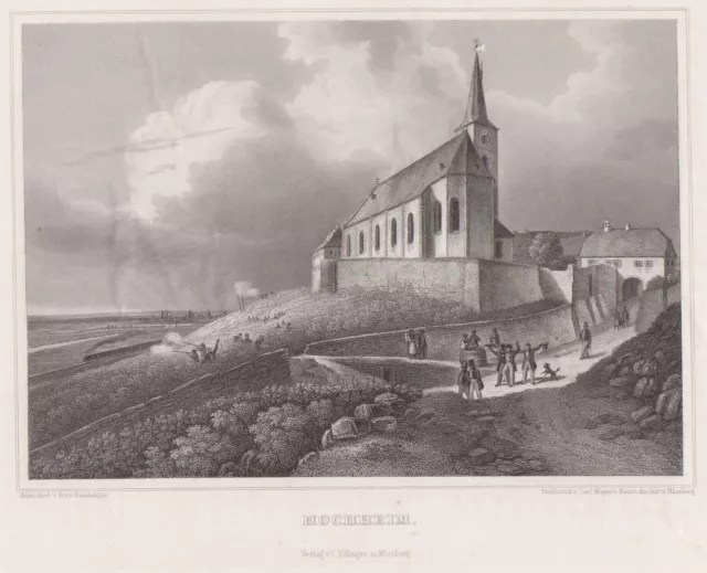 Hochheim Main Original Grabado de Acero Mayer 1847