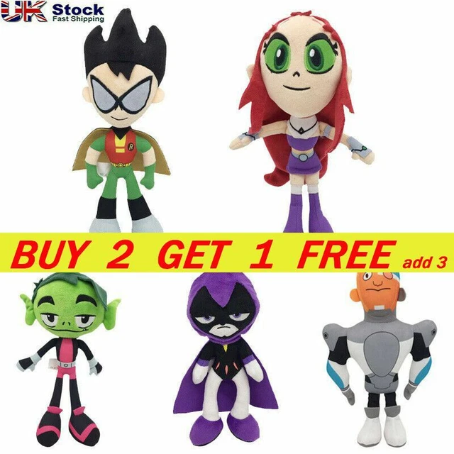 10'' TEEN TITANS Go Robin Raven Beast Boy Starfire Plush Toy