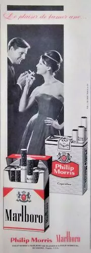 Publicité De Presse 1960 Philip Morris Marlboro Le Plaisir Cigarette - Tabac