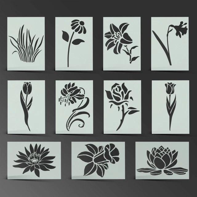 FLOWER STENCIL ROSE Mylar Sheet Painting Wall Art Craft Airbrush 190