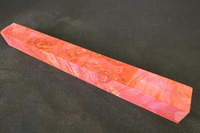 STABILIZED  MAPLE BURL TURNING BLANK  1 5/8" x 1 3/4" x 16 1/2"  CUES CALLS !!