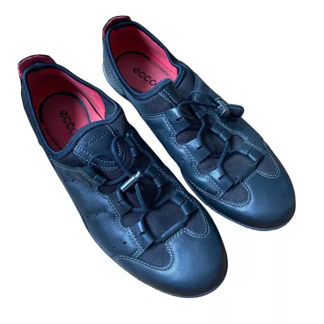 ECCO BLACK TOGGLE Lace Up Drawstring Gore Tex Trainers Pumps Size