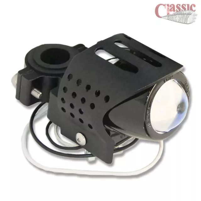 Universal Black Motorcycle Fog Auxiliary Light Round Custom Harley Style