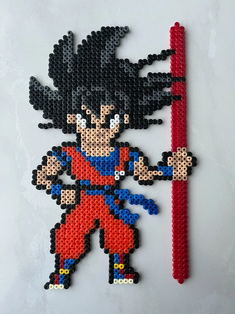 PIXEL ART / Perles A Repasser Dragon Ball Goku Avec Son Baton EUR 9,00 ...