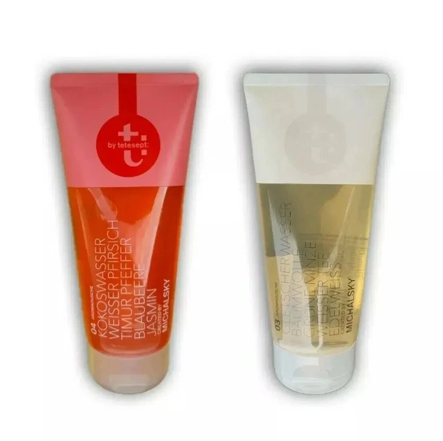 Gel doccia Tetesept By Michalsky/03 White & 04 Red Aroma 2x200 ml/cura del corpo