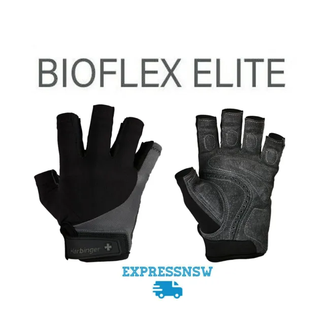 Harbinger BioFlex Elite Weightlifting Gloves with Padded Leather Palm XLarge