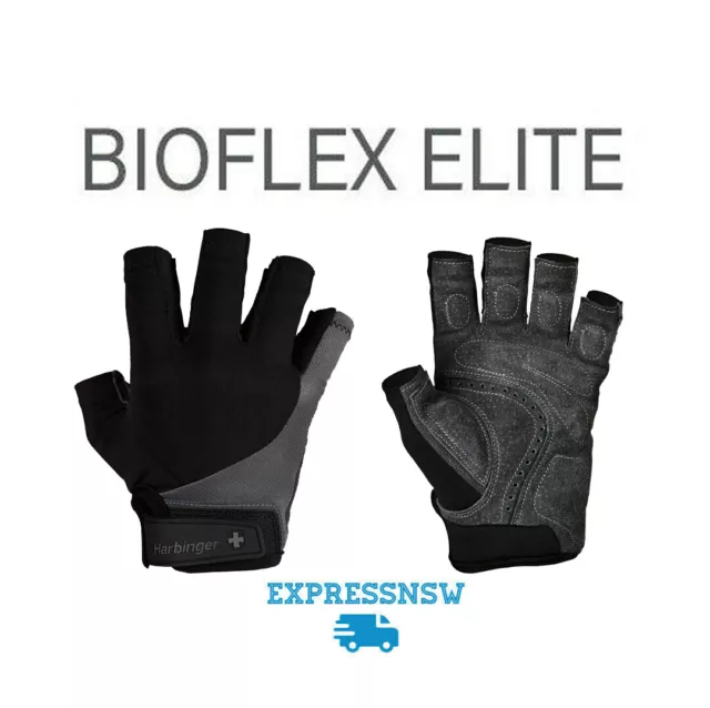 Harbinger BioFlex Elite Weightlifting Gloves with Padded Leather Palm XLarge Harbinger BioFlex Elite Weightlifting Gloves with Padded Leather Palm XLarge