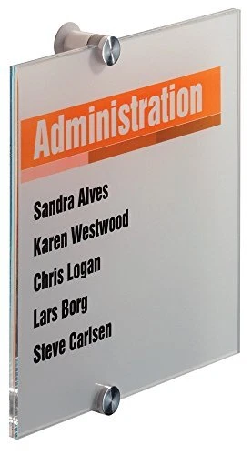 Durable Clean Cut Acrylic Clear Office Wall Sign 8-1/4"" x 8-1/4"" Aluminum 4...