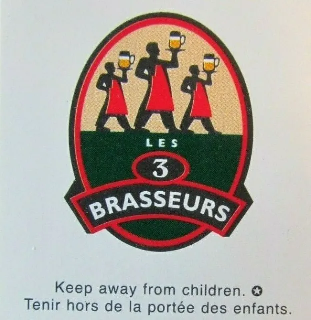 3 Brasseurs Brewery Brew Pubs Matchbook Matchcover (Montreal, Quebec) -E1