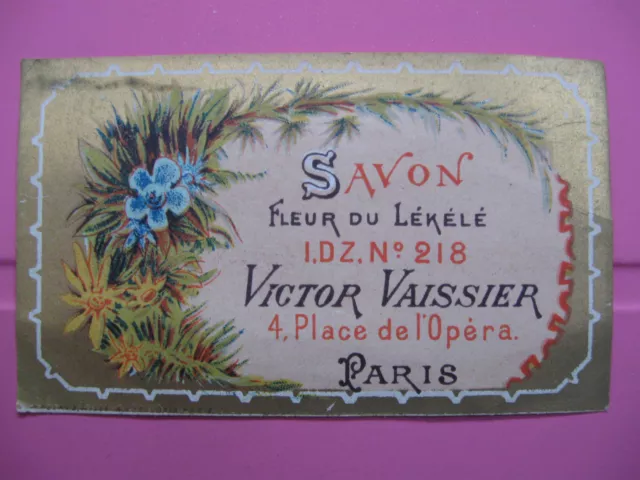 1 Ancienne Etiquette De Savon Fleur Du Lékélé/Antique Soap Label French Paris