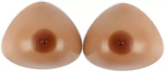 A Pair Soft Silicone Breast Forms Fake Triangle Boobs Crossdresser Bra Enhancers