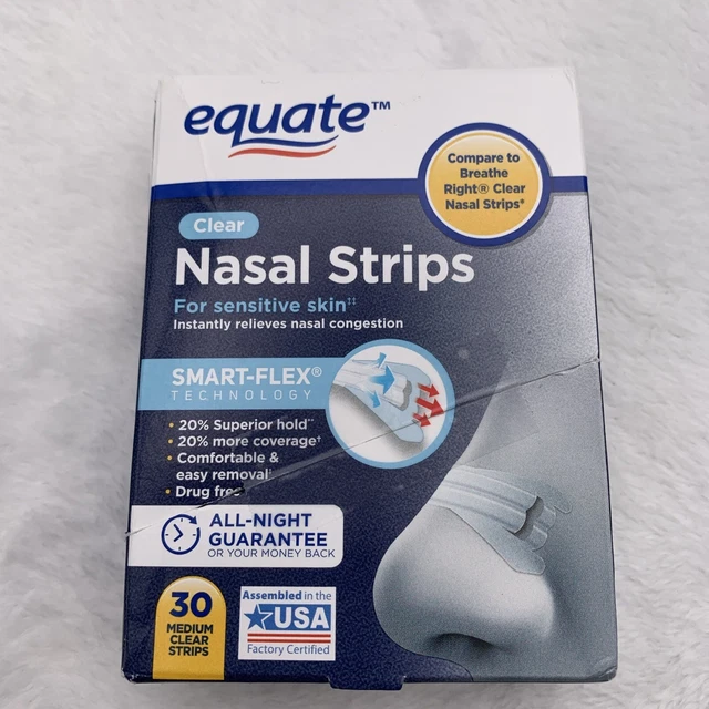 EQUATE SMARTFLEX MEDIUM Strength Clear Nasal Strips, 30 Count