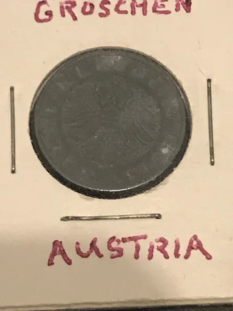 AUSTRIA AUSTRIAN KM2874 1949 ZINC 10 GROSCHEN COIN 🇦🇹 Postwar Era Really Nice! 2