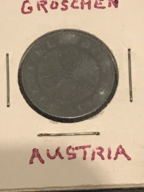 AUSTRIA AUSTRIAN KM2874 1949 ZINC 10 GROSCHEN COIN 🇦🇹 Postwar Era Really Nice! 2