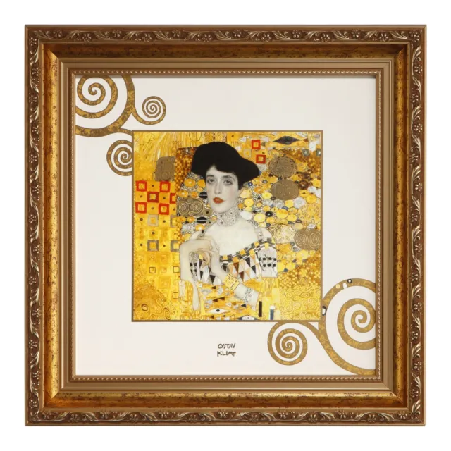 Gustav Klimt Wandbild ADELE BLOCH-BAUER 31,5x31,5cm H. 4,5cm Goebel Porzellan