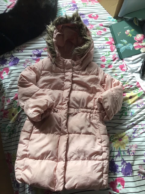 Cappotto caldo caldo lungo rosa gap per ragazze, età 3-4 anni
