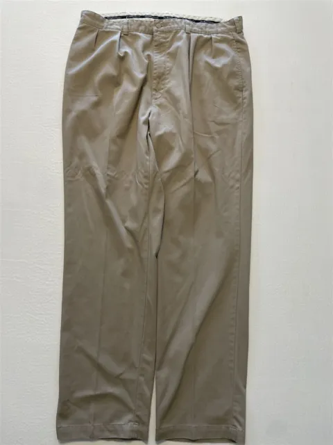 VTG Polo Ralph Lauren 40 x 34 Khaki Andrew Pant 100% Cotton Pleated Chinos