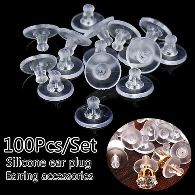 Pendiente Espalda Pendiente Espalda Tapón Plástico Transparente Silicona