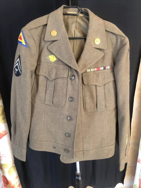 WW2 7 TH Us Army Field Wool Ike Jacket Eto Advanced Base 1944 ...