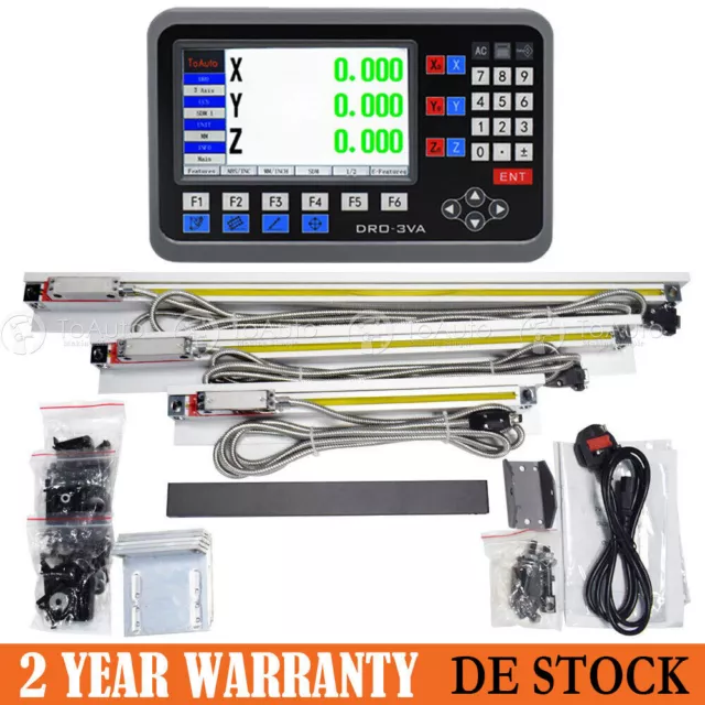 2/3 Achsen Digitalanzeige DRO 5µm Lineare Skala Scale Hohe Präzision 100-1000mm