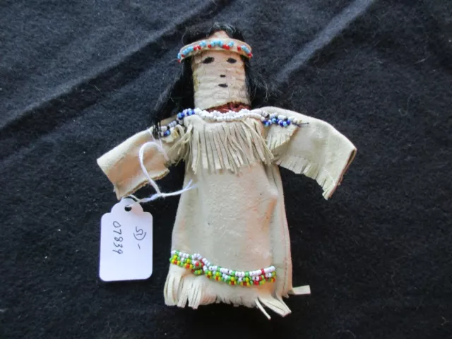 Native American Beaded Leather Corn Cob Doll,  From South Dakota  Sd-0823*07839