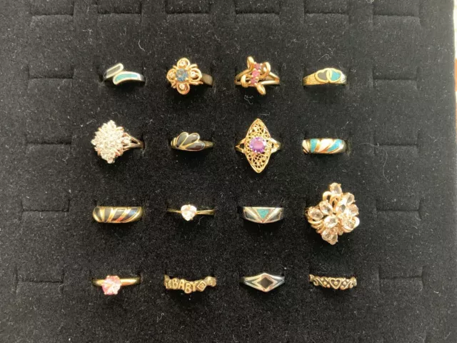 Jewelry Vintage Antique Rings Costume Cocktail Fashion Lot of 16