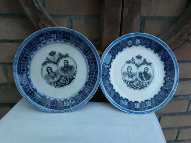 Lot De 6 Assiettes En Faïence Belge BFK Boch Frères Keramis - Motif Moscou Rose Fleurs - Diamètre 23,5 Cm