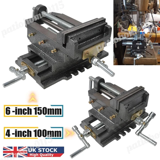 HFS 4-Inch Precision Drill Press Vise – Horizontal & Vertical Use, Cast Steel Jaws, 4-3/8" Max Opening – For Small Parts And Light Workshop Tasks
