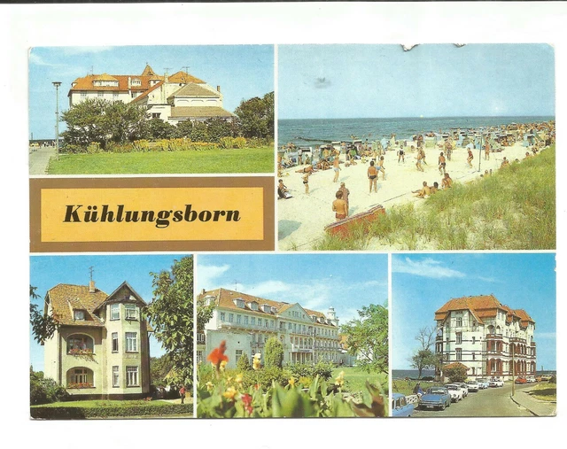 AK KÜHLUNGSBORN Ostsee 1988 s/w Mehrbild-AK FDGB Heime (nach Hamburg gelaufen)