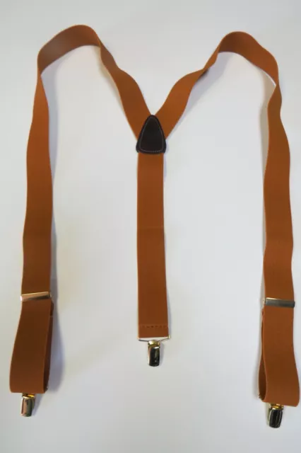 Men's Dark Mustard Y-Style Suspenders, Features Loop Snaps, Button On, USA Made