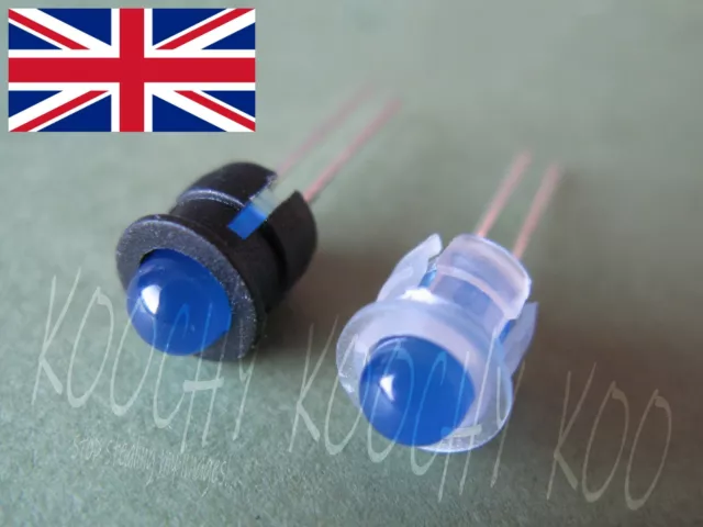 3mm | 5mm - BLACK or CLEAR - Plastic LED Holder - Diode Mount Bezel 1-100pcs UK