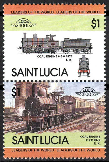 St. Lucia postfrisch MNH Coal Engine England Eisenbahn Lokomotive Verkehr / 11