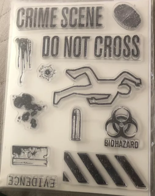 Clear Stamp Inkadinkado New 12pcs Evidence crime scene stamp set new Clear Stamp Inkadinkado New 12pcs Evidence crime scene stamp set new