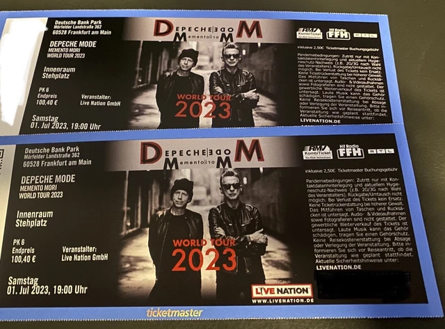 1-2 Tickets - DEPECHE MODE - Frankfurt - 01.07.23 - Stehplatz Innenraum