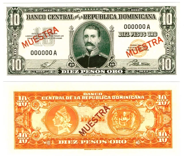 r Reproduction - Dominican Republic 10 Pesos Oro 1950 SPECIMEN Pick #62s 1826R