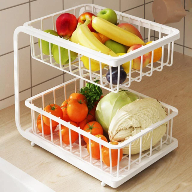 Cestini Sospesi MISNODE Per Cucina - Organizzatore Filo Metallico Bianco Sotto Ripiano - Foto 4