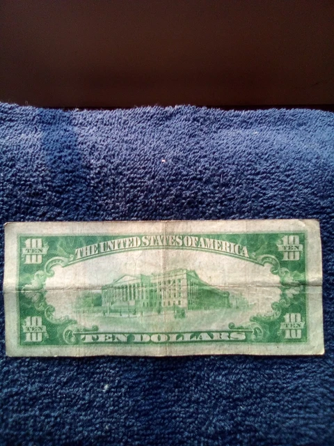 1934 $10 Ten Dollar Blue Seal Silver Certificate 2