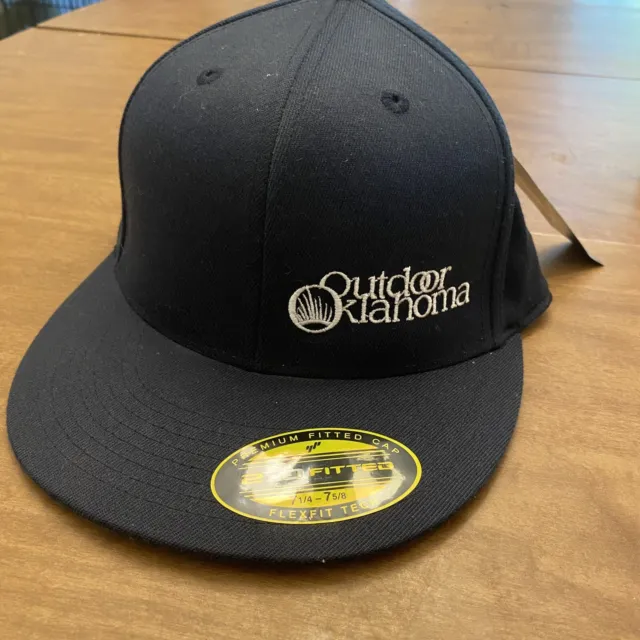 Outdoor Oklahoma Wildlife Department Hat Cap New Black Stretch Fit L/XL