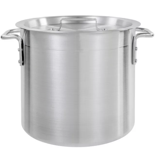 12 Qt Heavy Duty 4mm Aluminum Stock Pot w/Lid Commercial Restaurant NSF Soup
