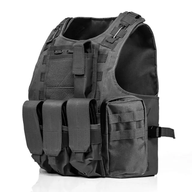 Tactical Vest Adjustable Military Army Molle Combat Police SWAT Plate Carrier