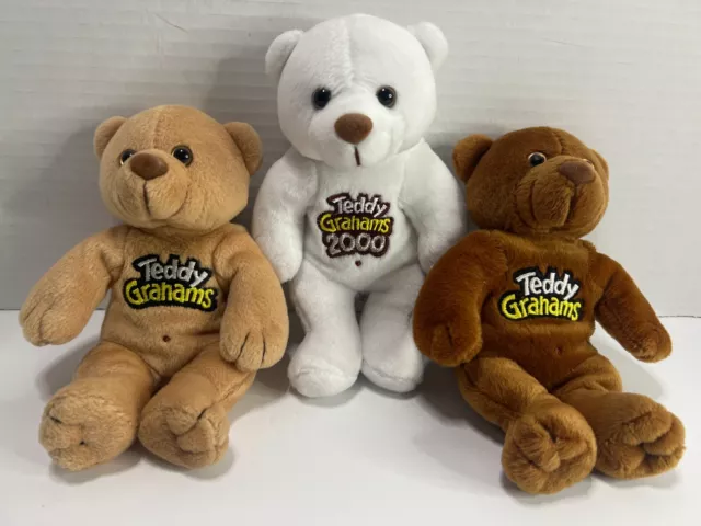 Teddy Grahams Bears | Advertising Promotional Beanie Bear Plush Lot of 3