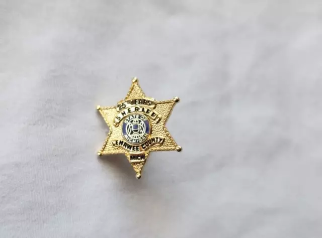 Pins Badges Medals State of Michigan Lenawee County Sheriff 25 Years Star