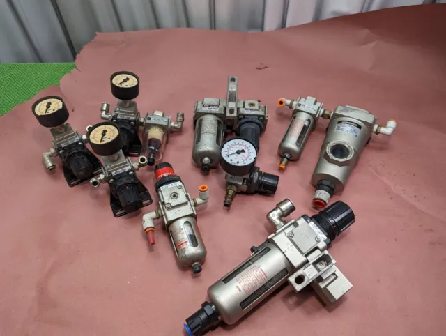 SMC pneumatic pressure regulators filters water separator 8 items total