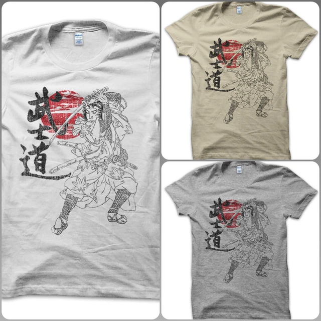 T-Shirt Maglietta Bushido Samurai Tattoo Guerriero Marziale GYM UFC MMA Uomo