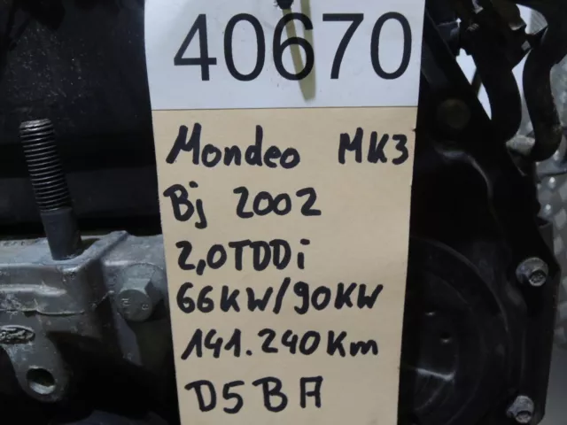 MOTOR D5BA Ford Mondeo III 2,0 16V Di / TDDi / TDCi 66kW 90PS BJ.2002 141240 km