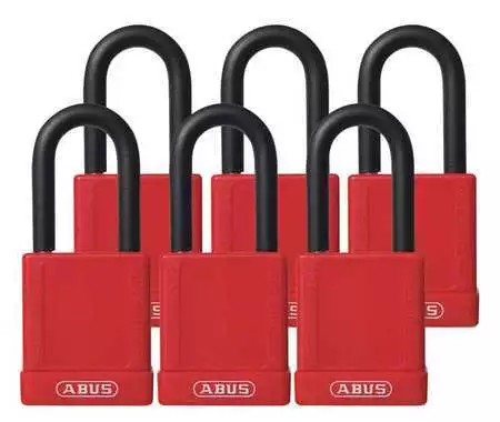 Abus 74/40 Kax6 Red Lockout Padlock,Ka,Red,1-3/4"H,Pk6